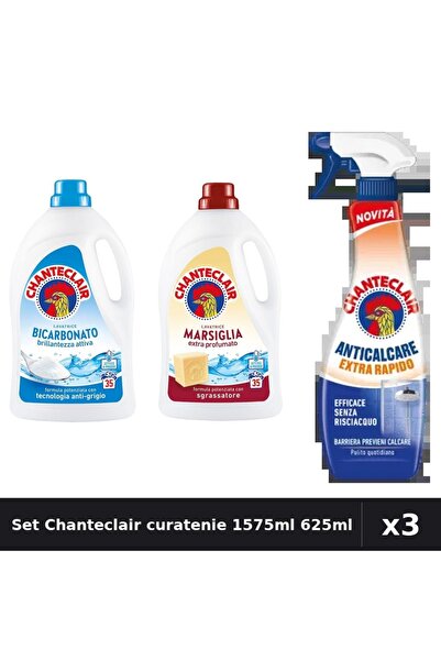 Chanteclair Set 3 Detergent și Degresant 1575ml 35 Spalari - Bicarbonat, Mars...