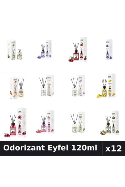 Eyfel Set 12 Odorizante Camera cu Betisoare - 12 Arome Asortate, Parfum Inten...