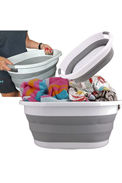 Mardil Foldable Silicone Basin and Laundry Basket 25L, Foldable Structure, Pr...