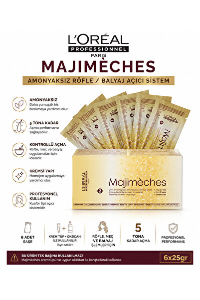 Loreal ACD Majimèches Amonyaksız Röfle Balyaj Meç Açıcı Saşe 6x25 gr Profesyo...
