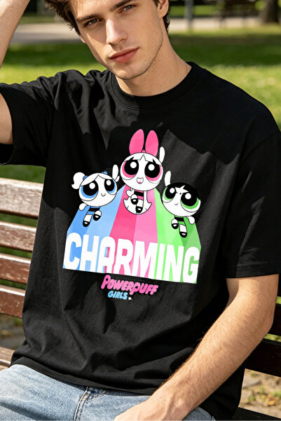 Fleck Cute Cartoon Character Design T Shirts For Men Powerpuff Girls Charming...