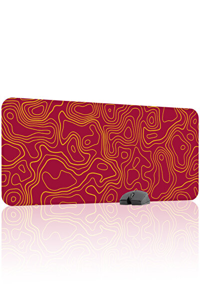 mousepad bastir Yellow Red 90X40 XXL Fan Gaming Player Mouse Pad Non-Slip Bas...
