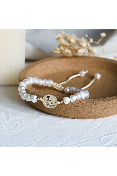 BLACK SWAN Bijoux Bratara din perle de cultura si banut din aur 14K, bilute a...