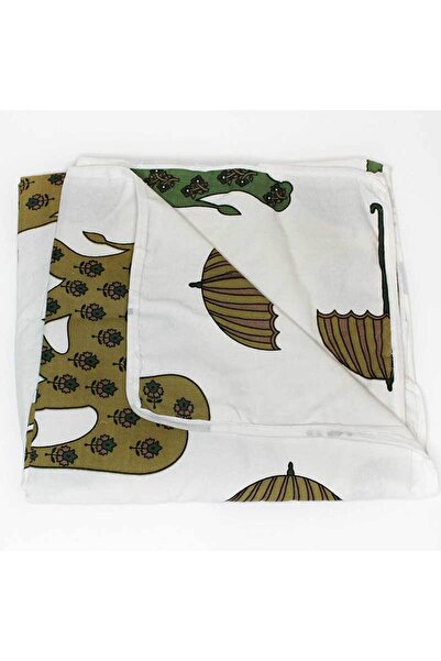 Weswadesi Reversible baby Dohar – Green Elephant and Umbrella Print