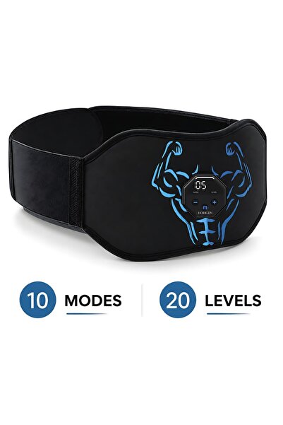 Horigen Centura Electrostimulare Abdomen, 10 Moduri, 20 de Nivele, , Tonifier...