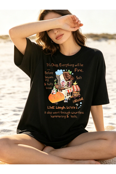 Fleck Casual Graphic T Shirts For Men With Bread Bakery And Inspirational Quo...