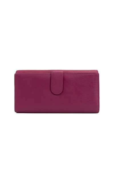 Posete Fagaras Sandra Leather Wallet - Fuchsia, Genuine Leather Wallet , Wome...