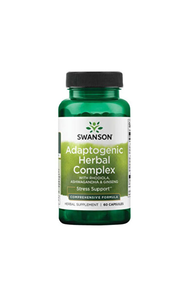 SWANSON Complex Herbal Adaptogen cu Rhodiola, Ashwagandha și Ginseng 60 capsule
