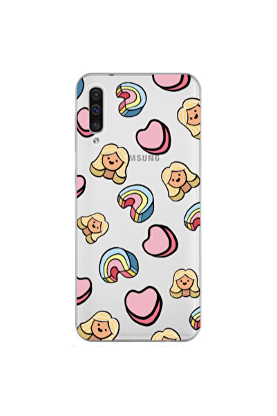 Other Samsung A70 Girl rainbow and hearts Transparent Silicone TPU Θήκη