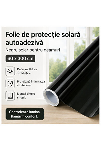 OEM Folie de Protecție Solară Autoadezivă pentru Geamuri – Negru Solar
