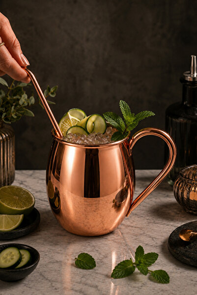 Mesk & More Dune Bakır Moscow Mule Bardak 500 ml