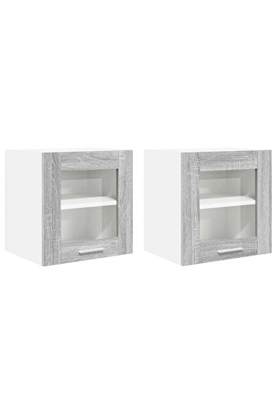 vidaxl Wall cabinet 2 pcs Sonoma Grey 40 x 31 x 40 cm Composite wood