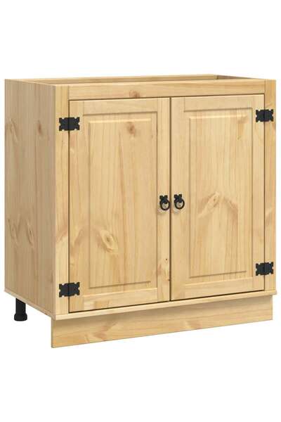 vidaxl Wardrobe with door SKI Honey Brown 80 x 46 x 81.5 cm Solid pine wood
