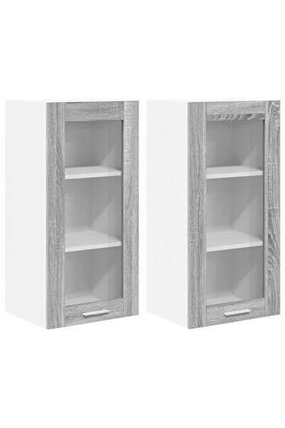 vidaxl Wall cabinet 2 pcs Sonoma Grey 40 x 31 x 80 cm Composite wood