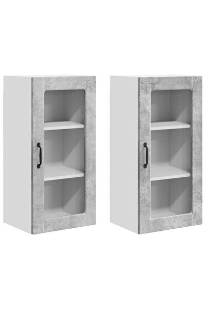 vidaxl Kitchen cabinet 2 pcs Concrete grey 40 x 31 x 80 cm