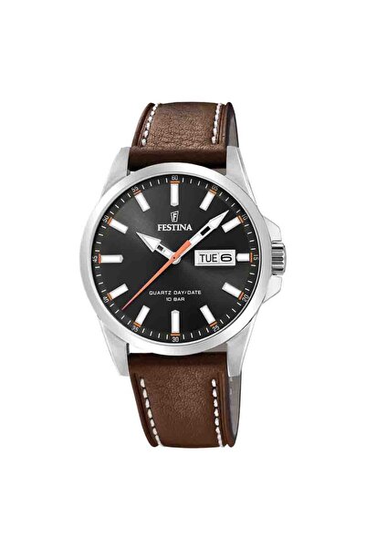 FESTİNA Ρολόι Ανδρικό Stainless Steel Brown Leather Strap F20358/2