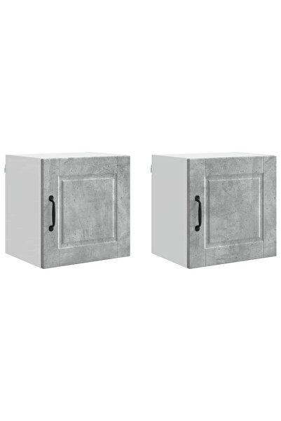 vidaxl Kitchen cabinet with shelf 2 pcs Concrete grey 40 x 31 x 40 cm