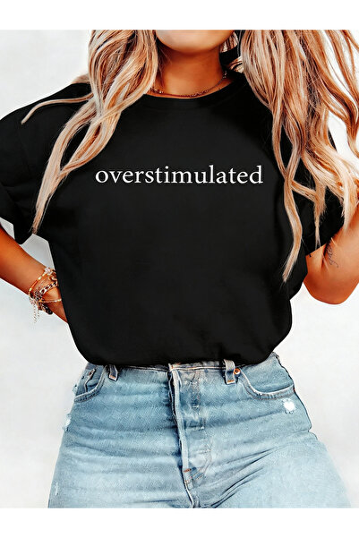 mercoledi Tricou pentru femei cu imprimeu mixt, cu gât rotund, croială normală