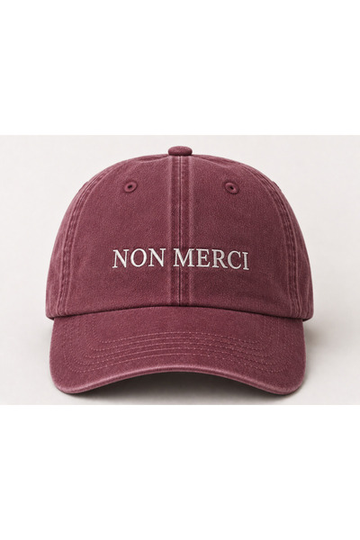 WeavedCo "Non Merci" Minimal Embroidered Vintage Washed Baseball Cap