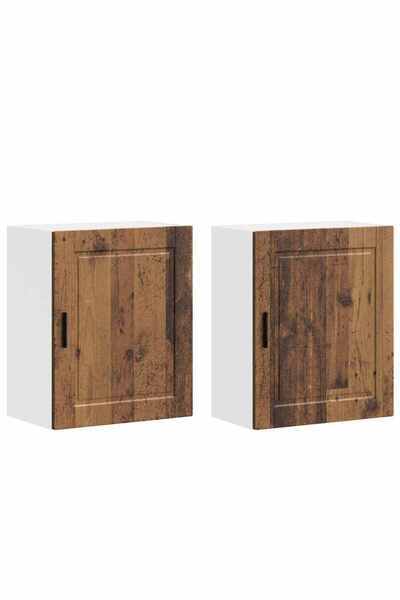 vidaxl Kitchen cabinets 2 pcs "Porto" Old wood processed wood