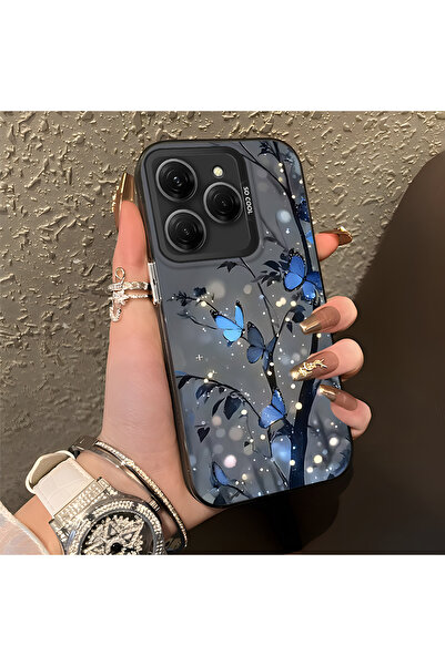 PATTERNOVA Tecno Spark 20 Pro 4G/5G Uyumlu Nazarik Kelebek Desenli, Tam Kapla...