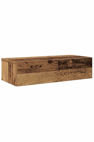 vidaxl Raft perete cu sertare Lemn vechi 60x26,5x15 cm Lemn prelucrat
