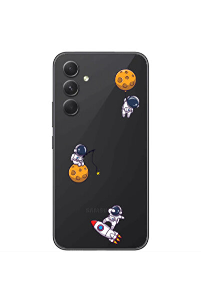 Other Samsung Galaxy A05s Cute astronauts Transparent Silicone TPU Θήκη