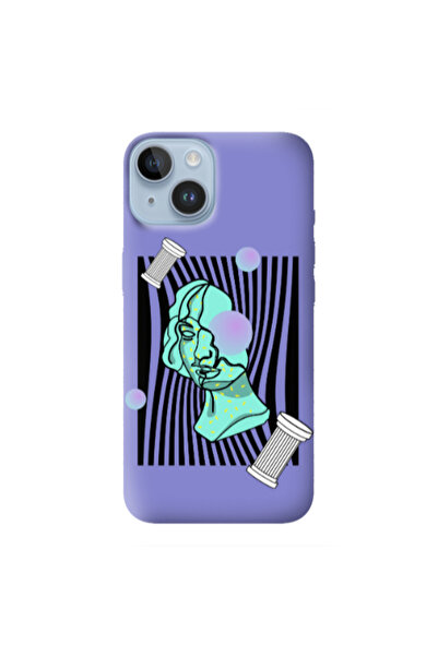 Other Apple iPhone 14 Plus Columns Purple Colored Silicone TPU Θήκη