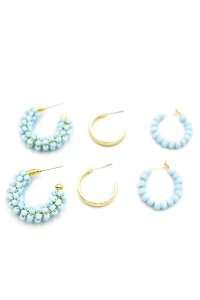 Marsilyan Nvdn- Ieg - Beaded Earring Set - Turquoise Iegrs-Nvdn1