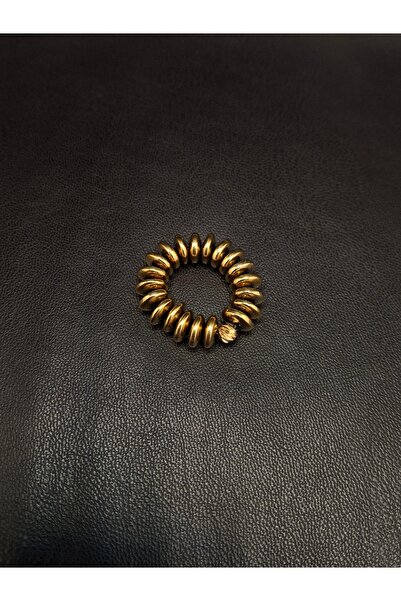 Han Ticarethane Gold Color Natural Hematite Stone Minimal Finger Rosary & Rin...