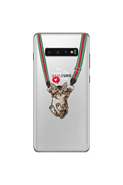 Other Samsung S10 Plus Swinging cat Transparent Silicone TPU Θήκη
