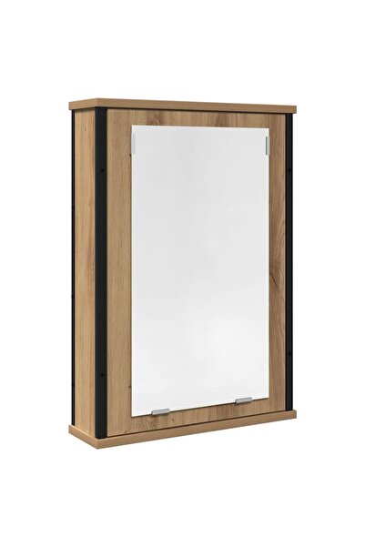vidaxl Dulap cu oglindă pentru baie Stejar Artisan Lemn prelucrat