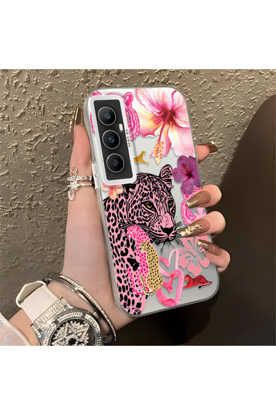 Hontinga Realme C65 4g Compatible Silicone Edge Hard Back Case Couple Phone C...