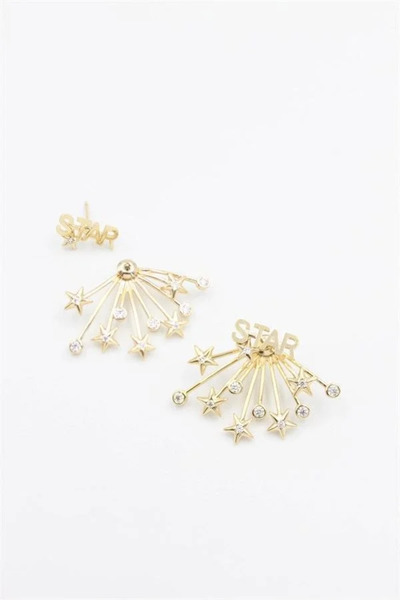 Marsilyan Nvdn- Ieg - Stone Star Earrings - Gold Iegrs-Nvdn1