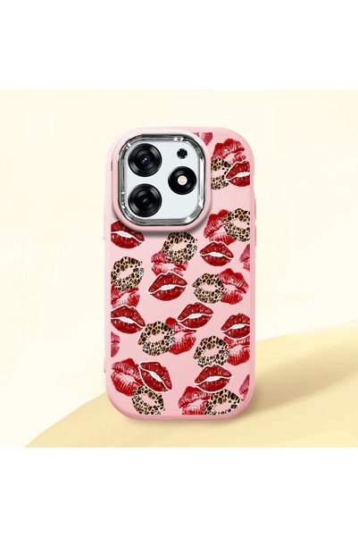 Hontinga Tecno Spark 10 Pro Compatible Case Camera Protector Pink Silicone Co...