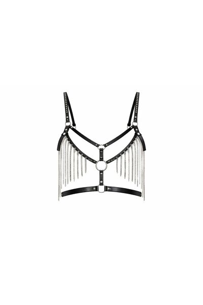 VELVIA Lingerie Chest Harness with Metal Chain Details