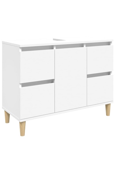 vidaxl Dulap de chiuvetă, alb, 80x33x60 cm, lemn prelucrat