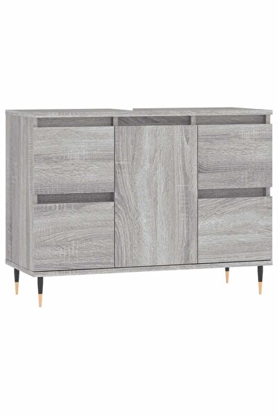 vidaxl Dulap pentru baie, gri sonoma, 80x33x60 cm, lemn compozit
