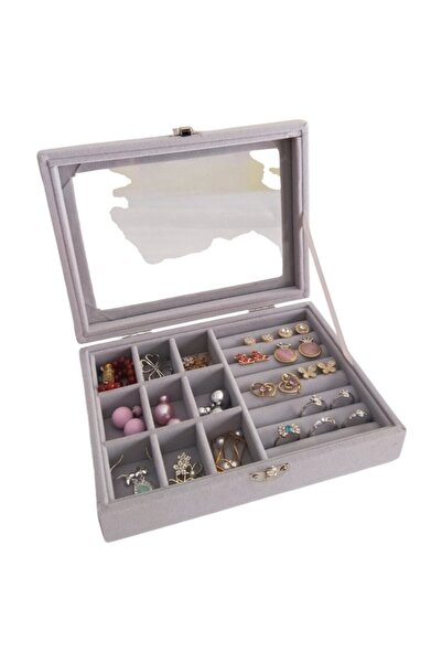 OEM Jewelry storage box 9 compartments with velvet interior
