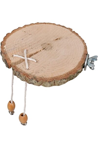 Yıldızan Terra Organic Natural Tree Bird and Small Parrot Perch with Bell, St...