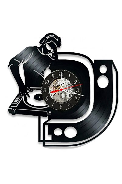 OEM Ceas de perete decorativ DJ, realizat din disc de vinil reciclat, model E...