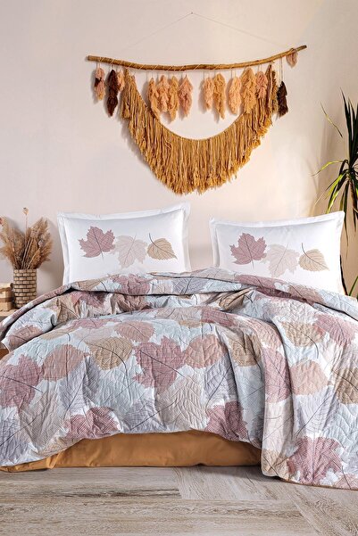 DENİZLİ ÇEYİZ Clasy Double 4 Season Quilted Duvet Cover Set Samba Ginger