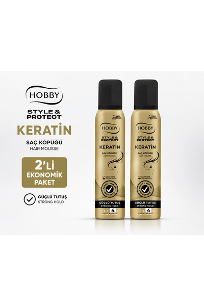 Hobby Saç Köpüğü Keratin Güçlü Tutuş 150 ml X 2 ADET
