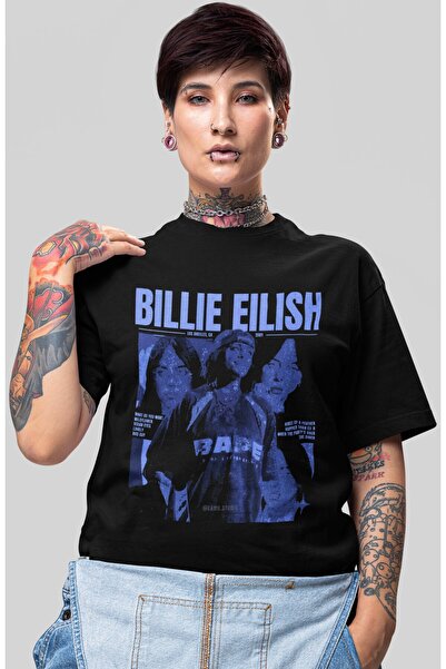 SEVBANO Μπλουζάκι Billie Eilish Singer με στάμπα, Unisex, Oversize