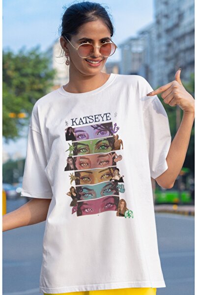 SEVBANO Katseye Kpop muzička grupa, unisex majica sa širokim krojem i printom
