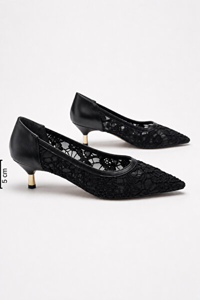 Women Lay-z Pantofi stiletto eleganti de damă, negri, cu model din dantelă, c...