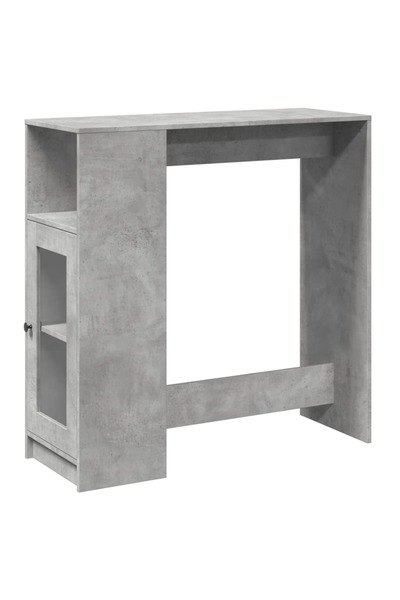 vidaxl Masă de bar cu rafturi gri beton 101x40x103,5 cm lemn prelucrat
