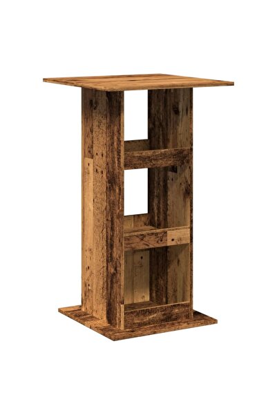 vidaxl Masă bar cu depozitare lemn vechi, 60x60x102 cm, lemn prelucrat