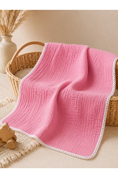 Superbaby Pink cyclamen muslin blanket