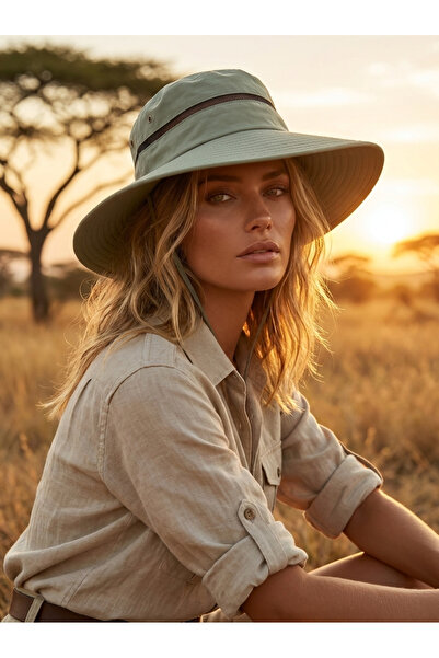 PIECE SIGNATURE Unisex Καπέλο ηλίου Safari με φαρδύ γείσο, αναδιπλούμενο, με ...